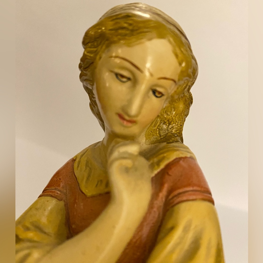 Vintage Borghese Chalkware Pair of Matching Boy & Girl Figurines - Picture 2 of 16